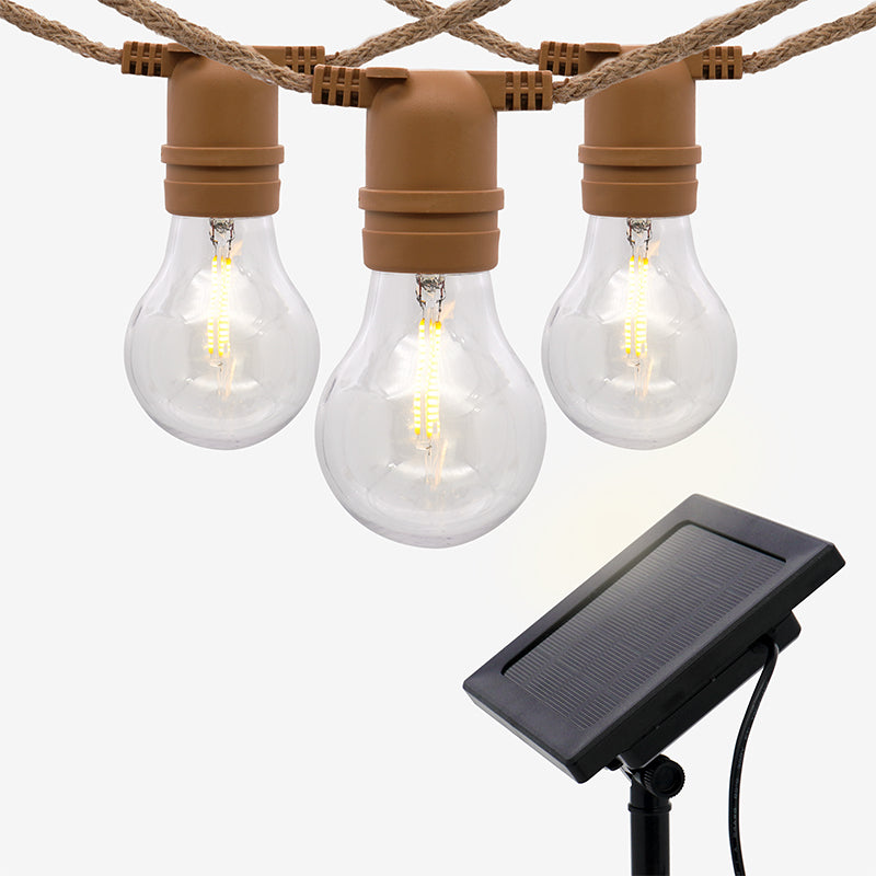 16FT Hemp Solar String Lights, 10CT