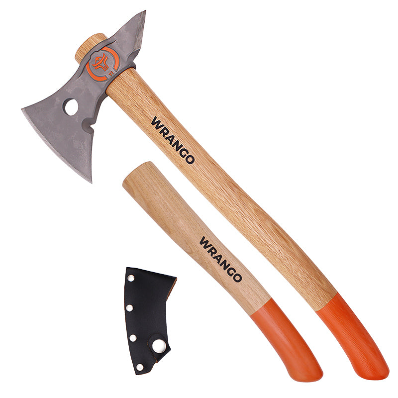 Spike End Titanium Axe – Tomahawk Camping Axe, 18in &amp; 11.5in Wood Handles